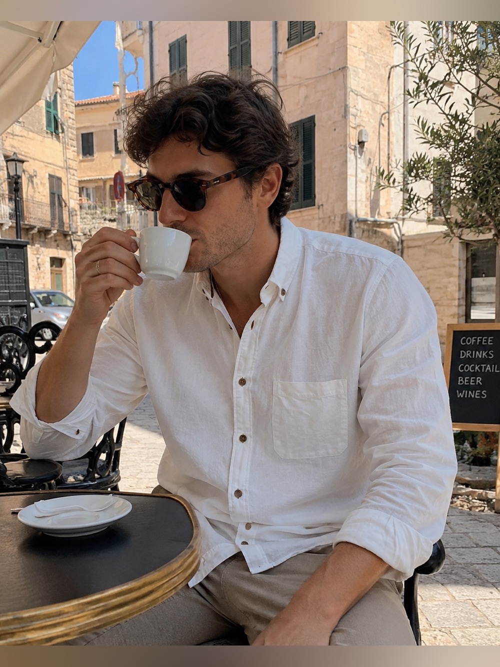 You Must Create Men's Classic White Shirt